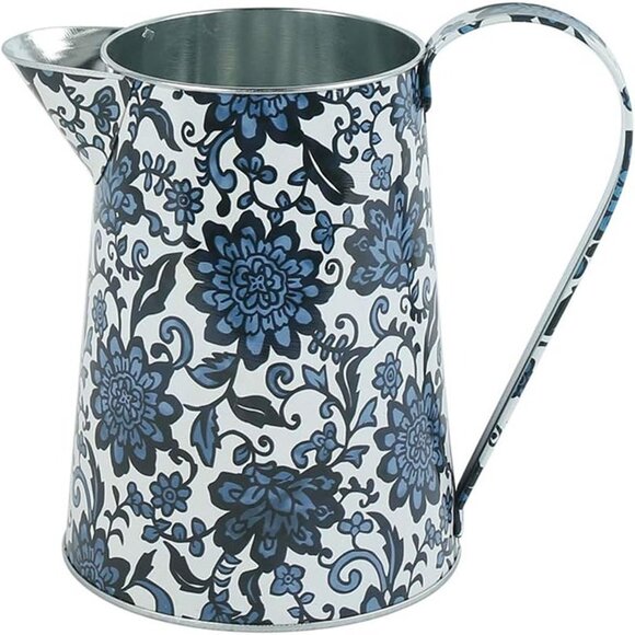 NEW Watering Can Galvanized Finish Metal Vase Country Rustic Pitcher - Picture 2 of 9